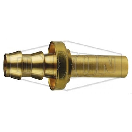 Dixon Hose Barb Fitting with Brass Cap, 1/4 in Nominal, Rigid Tube x Push-On Hose Barb End Style, Brass 2940403CBC
